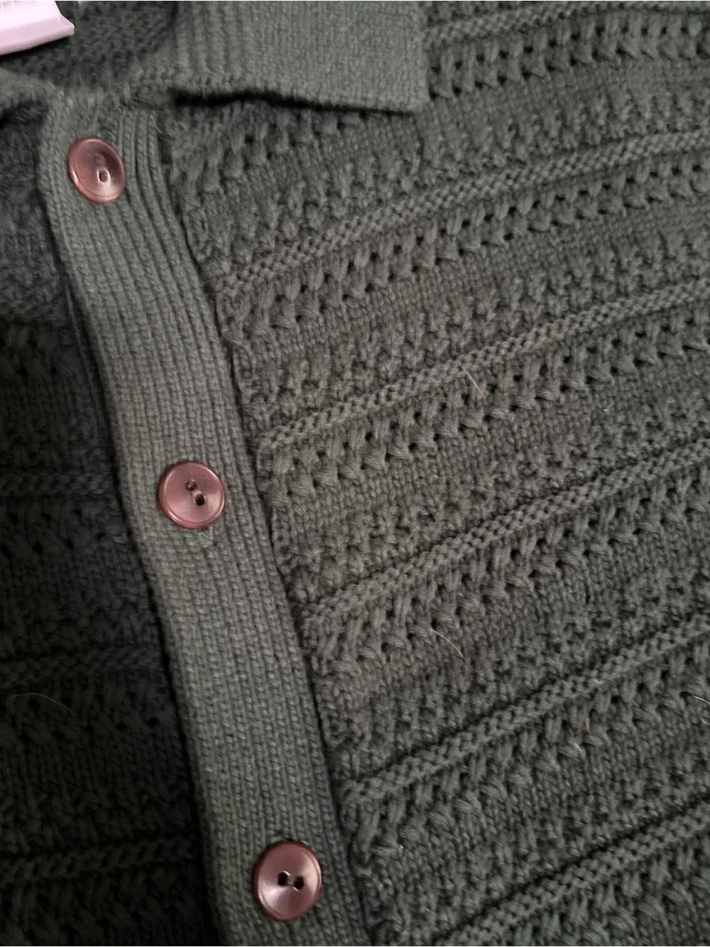 NWT J. Crew Men's Forest Green Knit Polo Cardigan Large